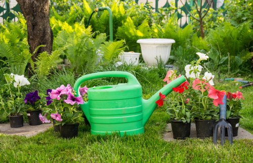 Charity reuse items and recycled garden materials prepared for collection